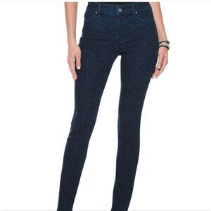 WHITE HOUSE BLACK MARKET | Zebra Print Skinny Jeans navy sz 0